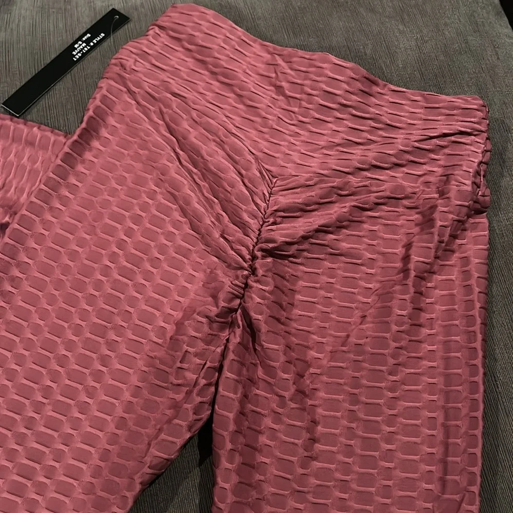 NEW MIX Mauve Textured Honeycomb 2 Piece Tracksuit Set NWT S/M or L/XL